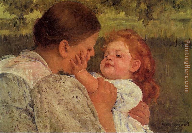 Maternal Caress painting - Mary Cassatt Maternal Caress art painting